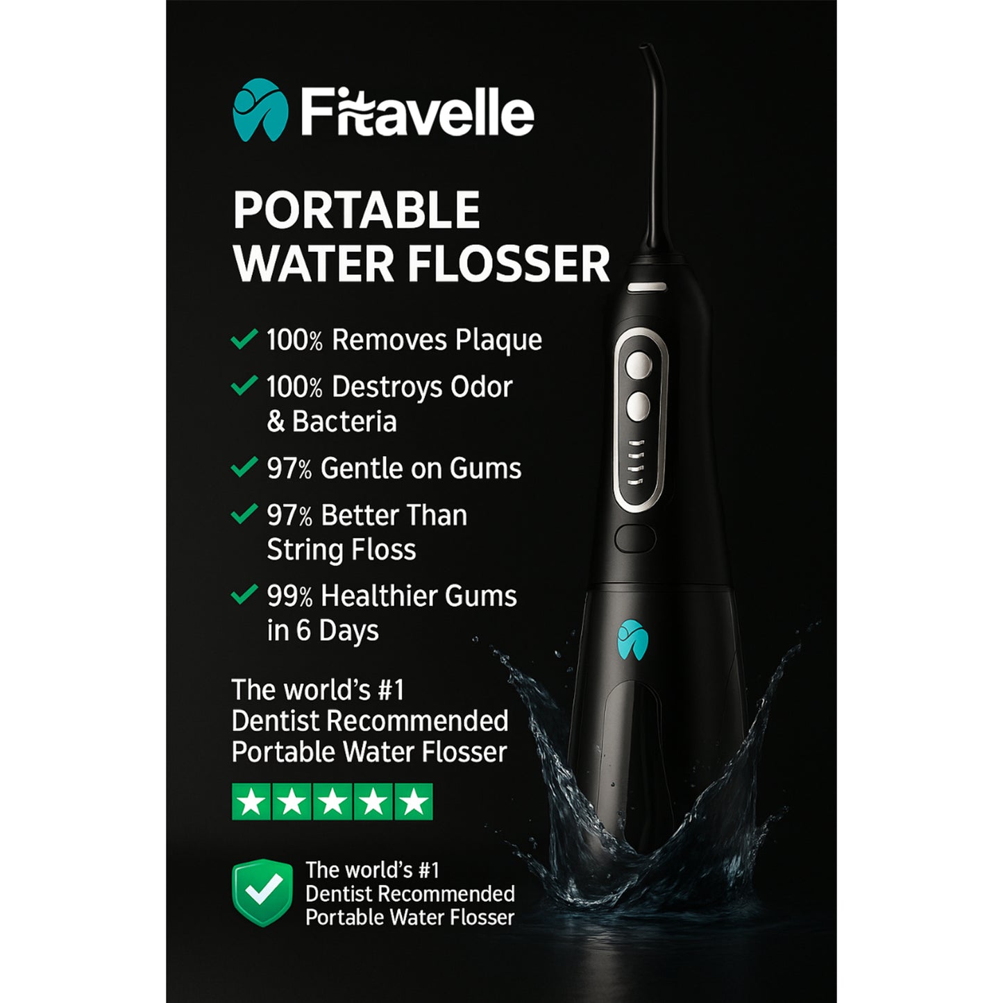 Fitavelle Dental Bliss Portable Water Flosser™